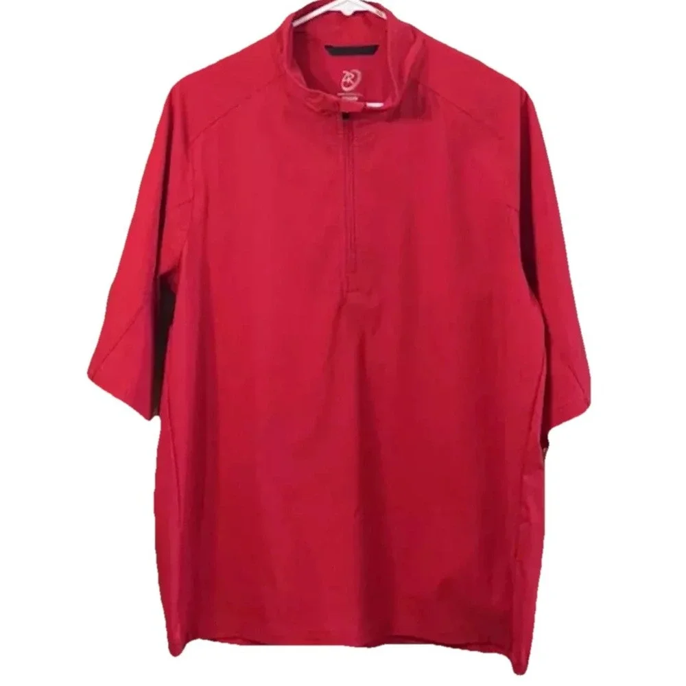 Mens ZERO RESTRICTION Tour Series‎ Golf 1/4 Zip Pullover Sz Med Rear Zip Pocket
